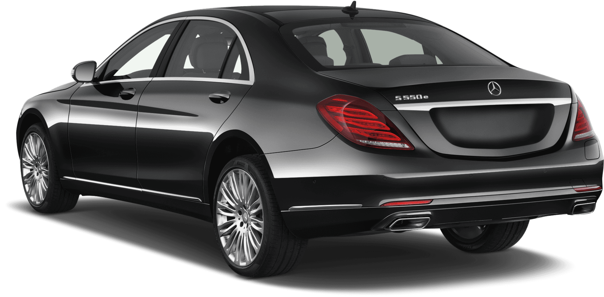 Mercedes Benz S550e Luxury Sedan Rear View PNG