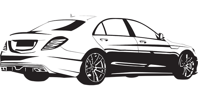 Mercedes Benz Sedan Vector Illustration PNG
