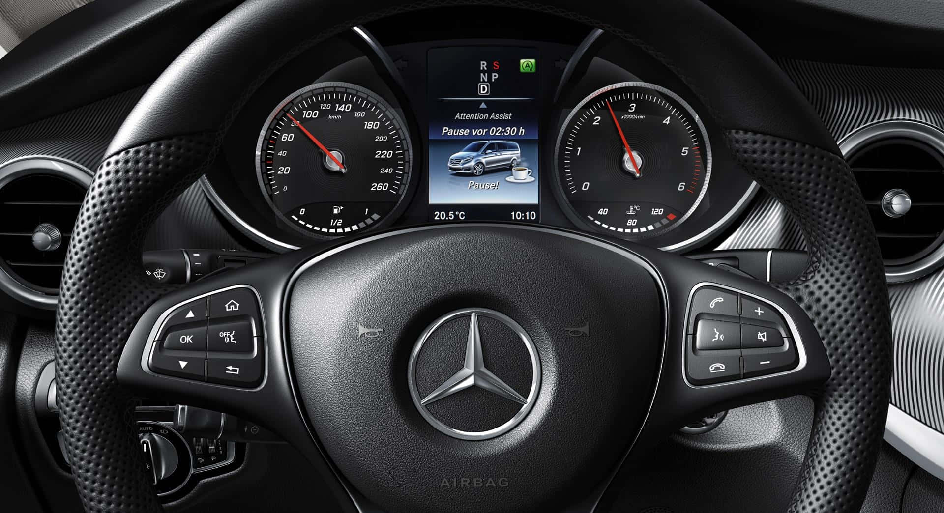 Mercedes Benz Steering Wheeland Dashboard View Wallpaper