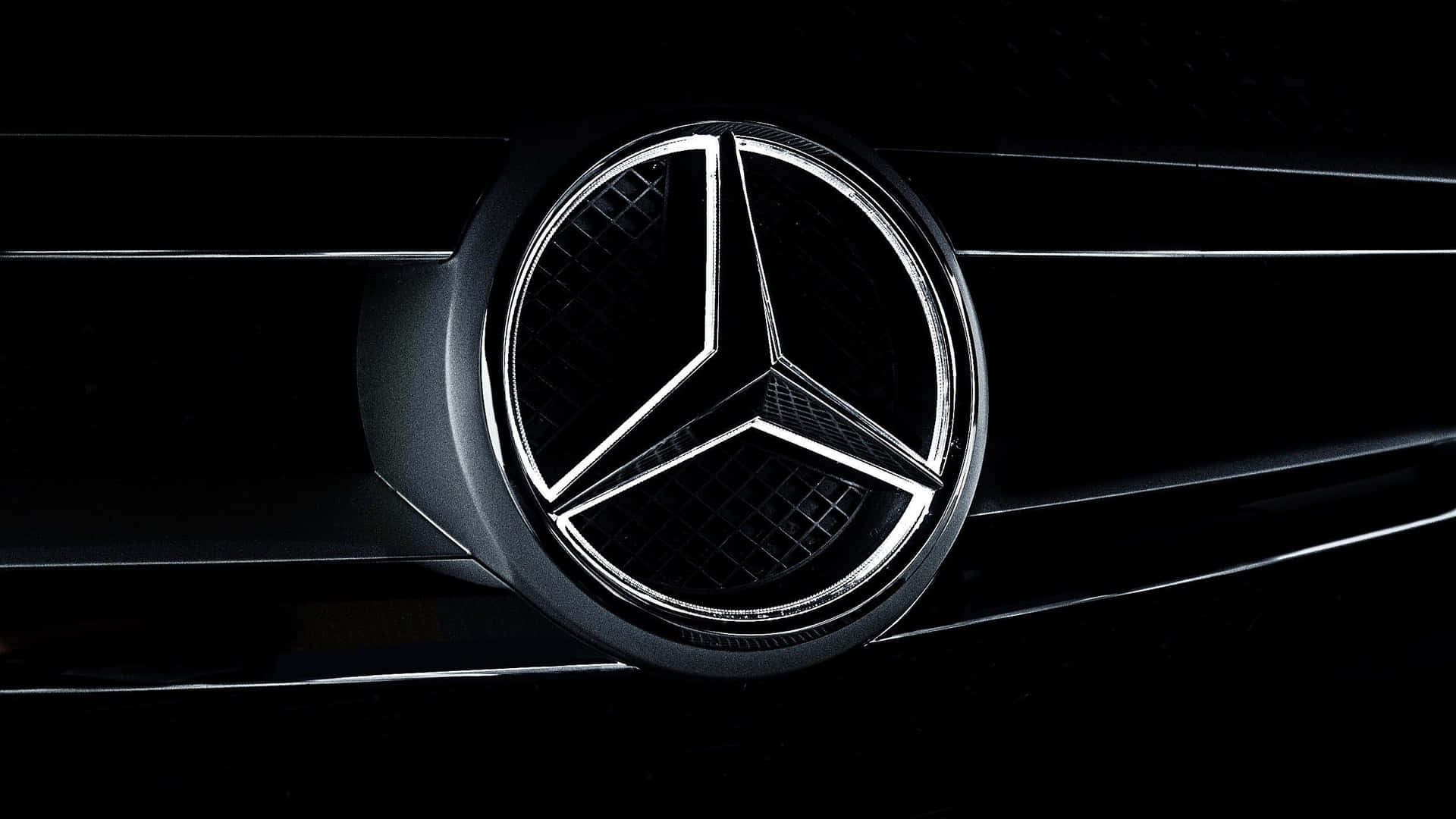 Mercedes Benz Logo On A Black Car Wallpaper