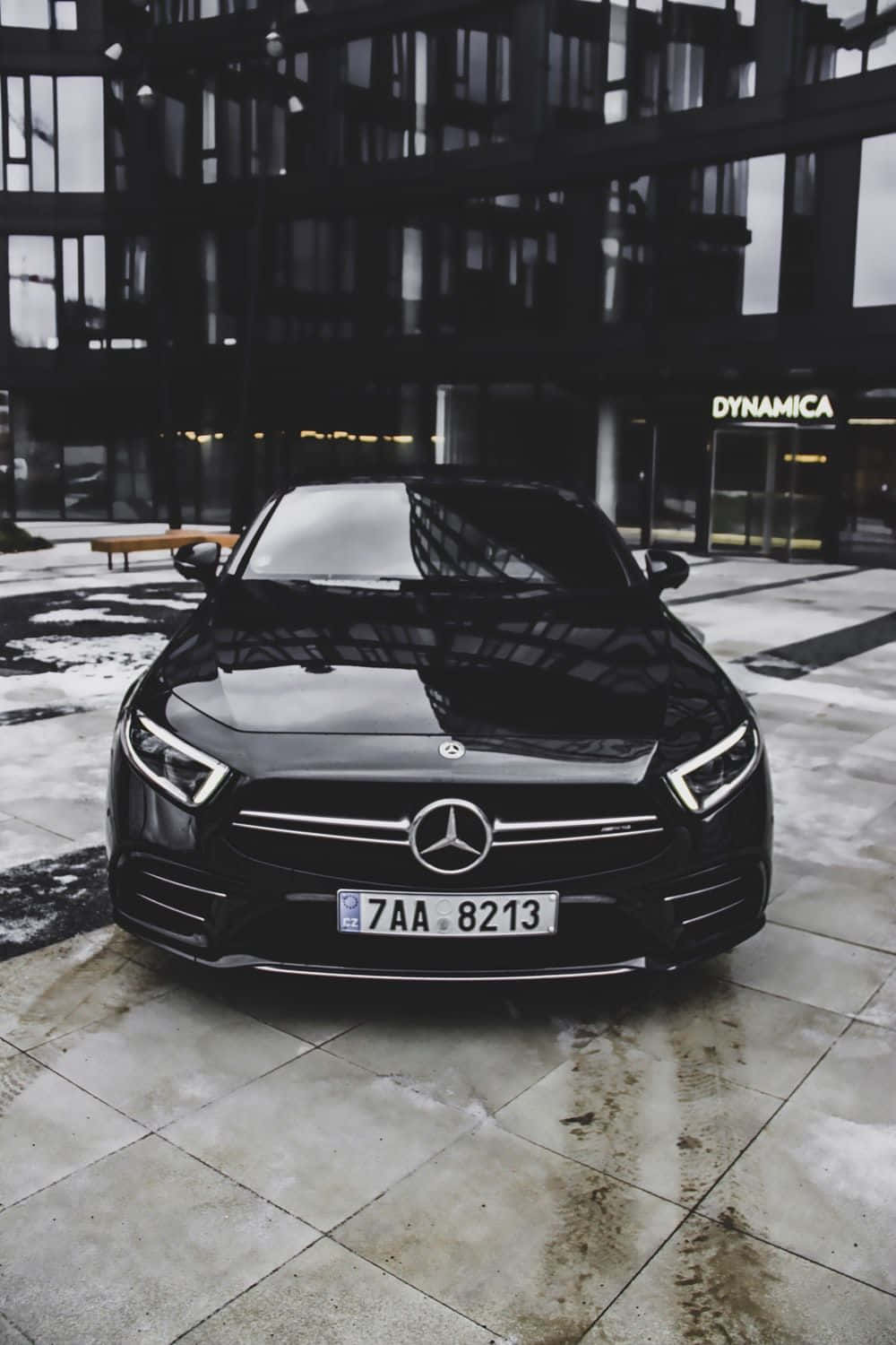 Air of Luxury: A Stylish Mercedes-Benz in Jet Black Wallpaper