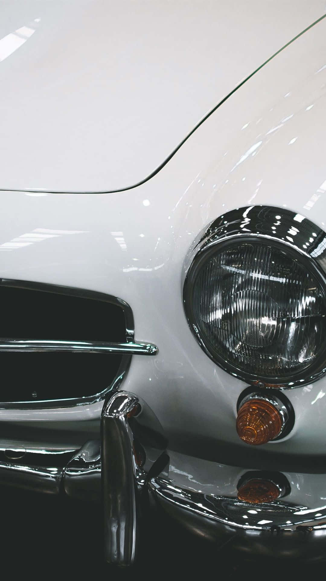 White Detailing Mercedes Classic Iphone Wallpaper
