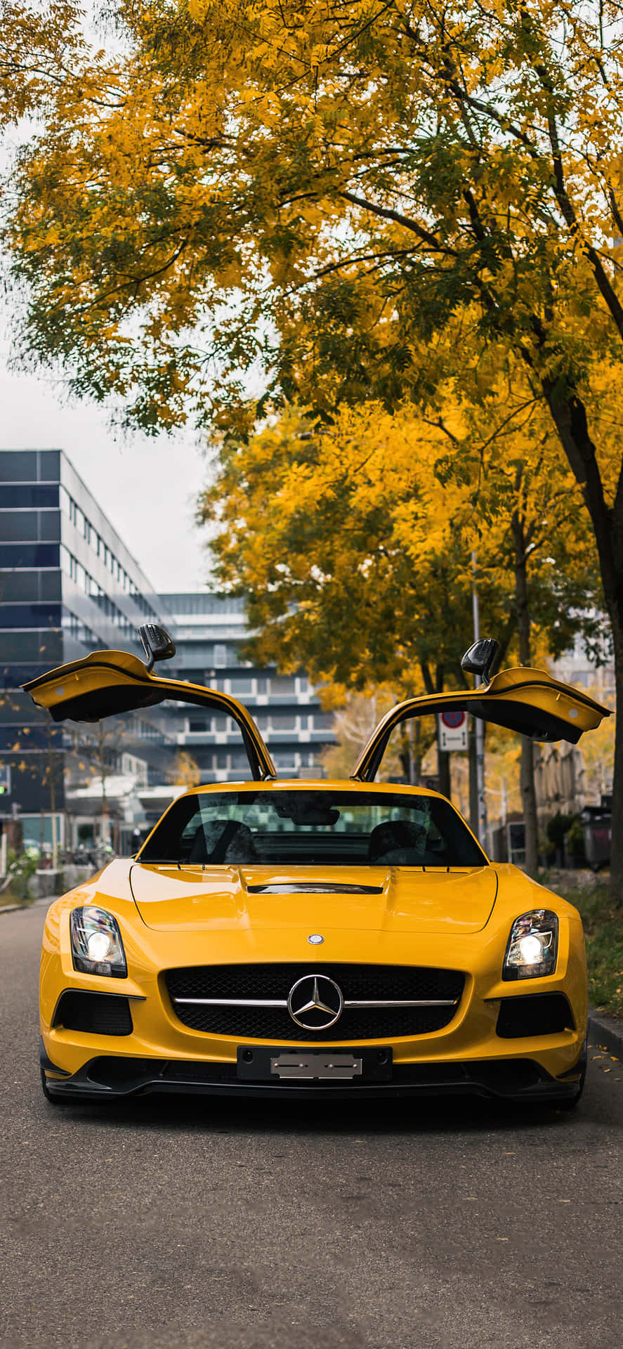 Yellow Sporty Mercedes Classic Iphone Wallpaper