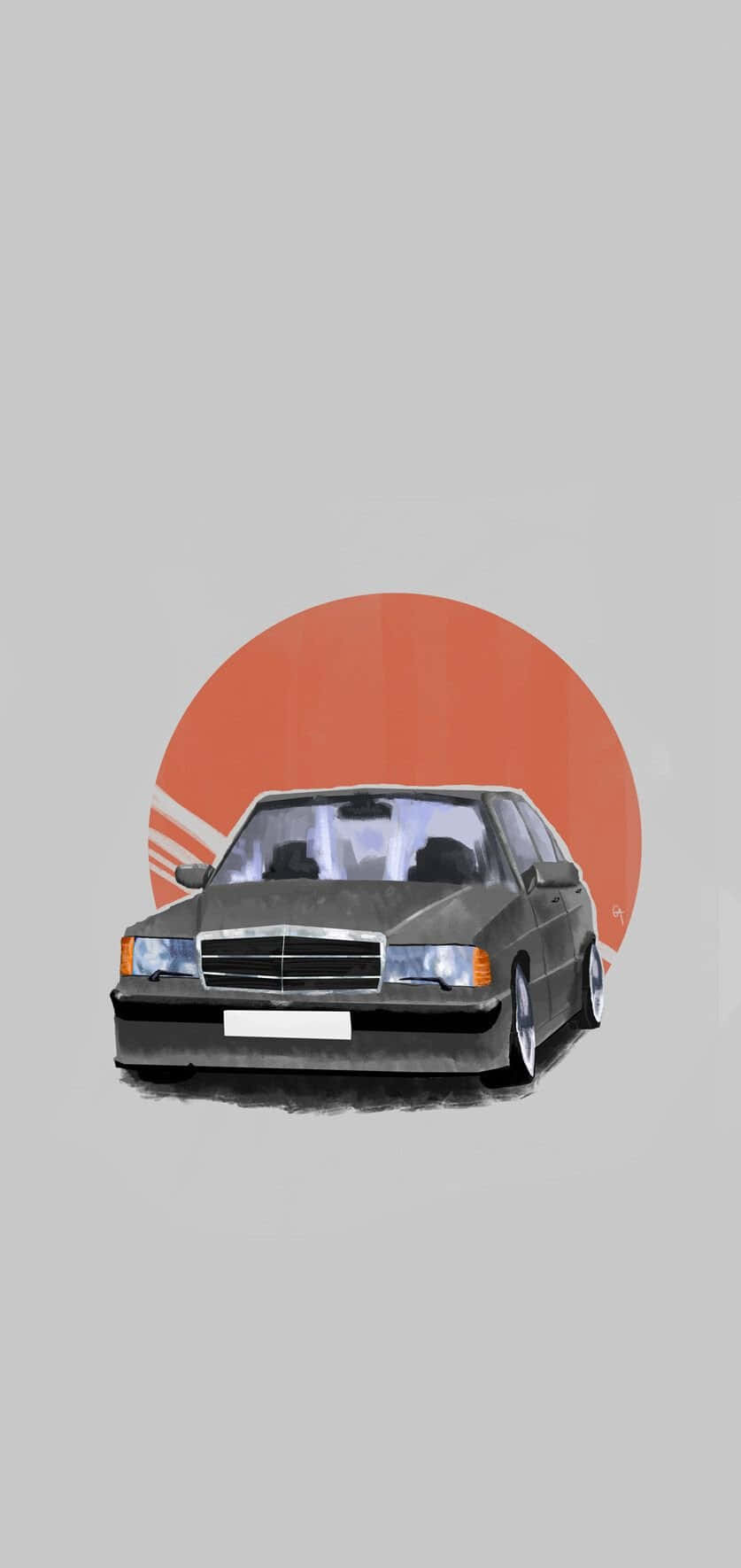 Bakgrundsbildenför Iphone Med Retro Art Mercedes Classic. Wallpaper