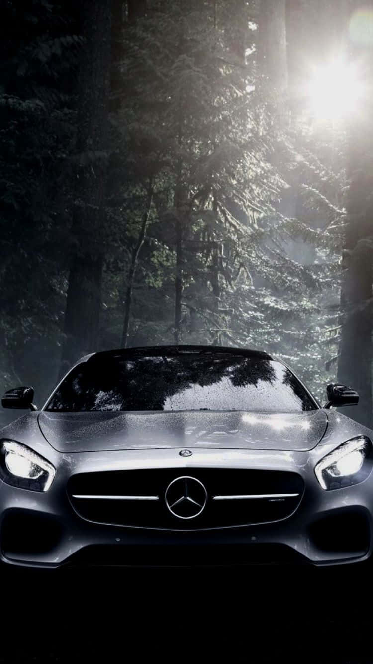 Black Mercedes Classic Forest Iphone Wallpaper