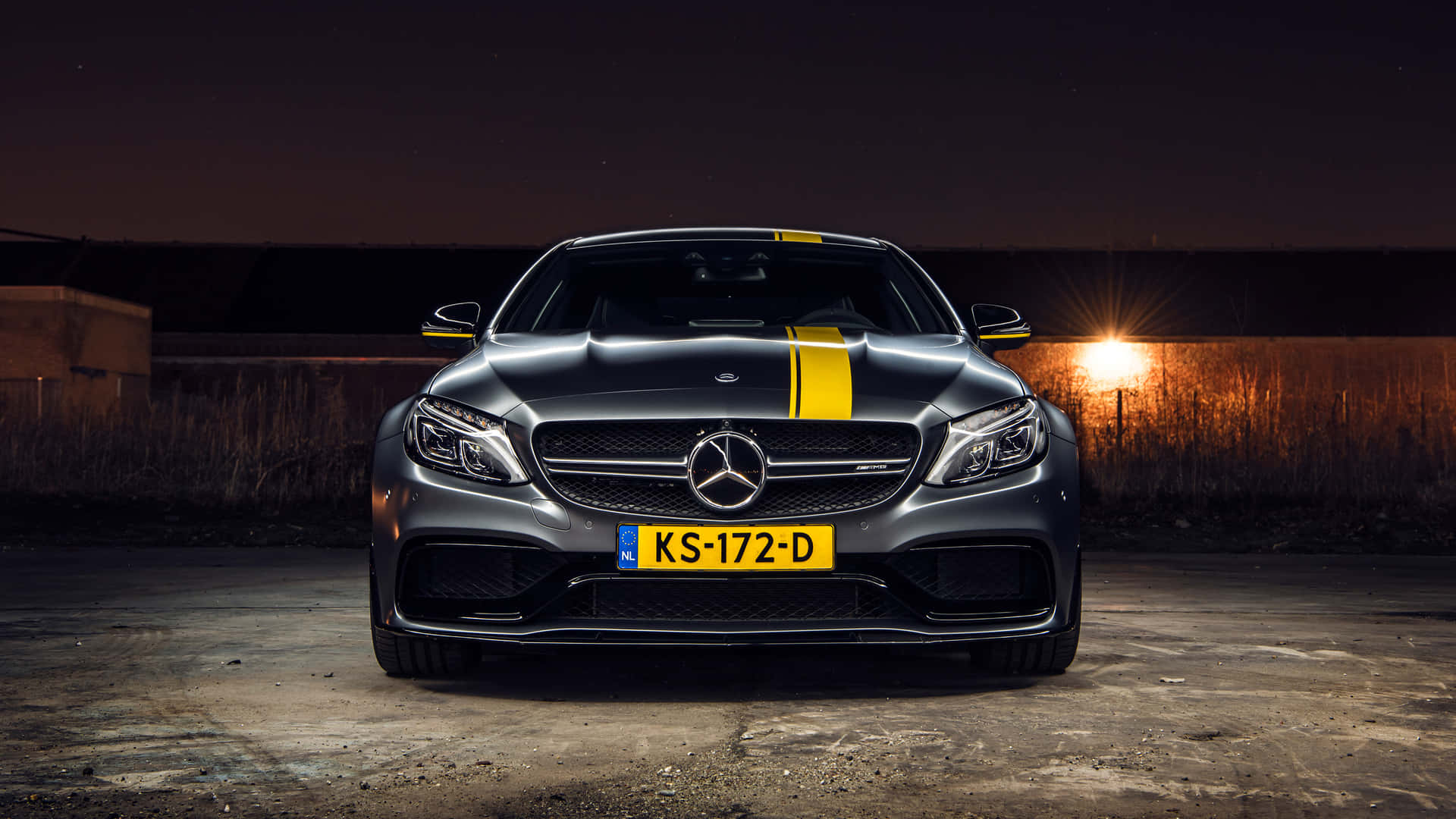 Mercedes Coupe Night Shoot Wallpaper