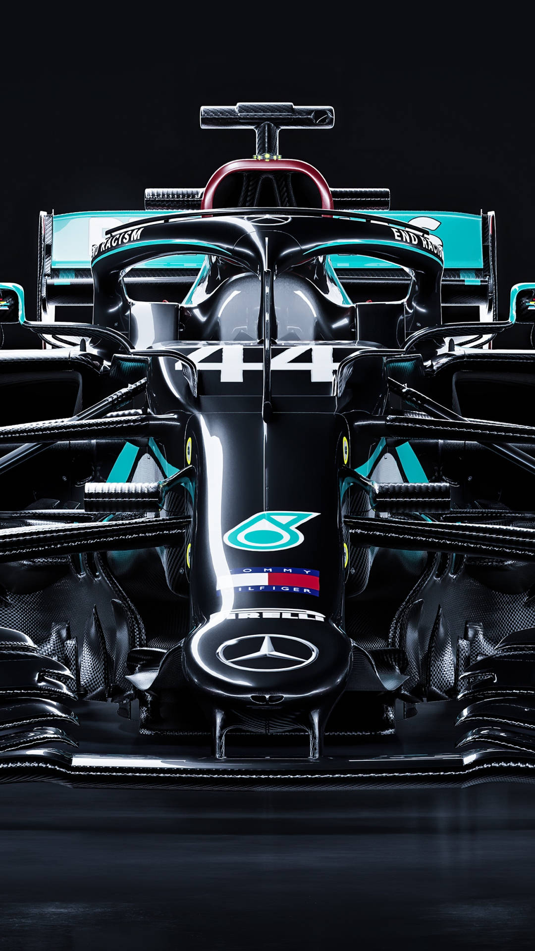 "Power to the people - Mercedes F1's new iPhone." Wallpaper