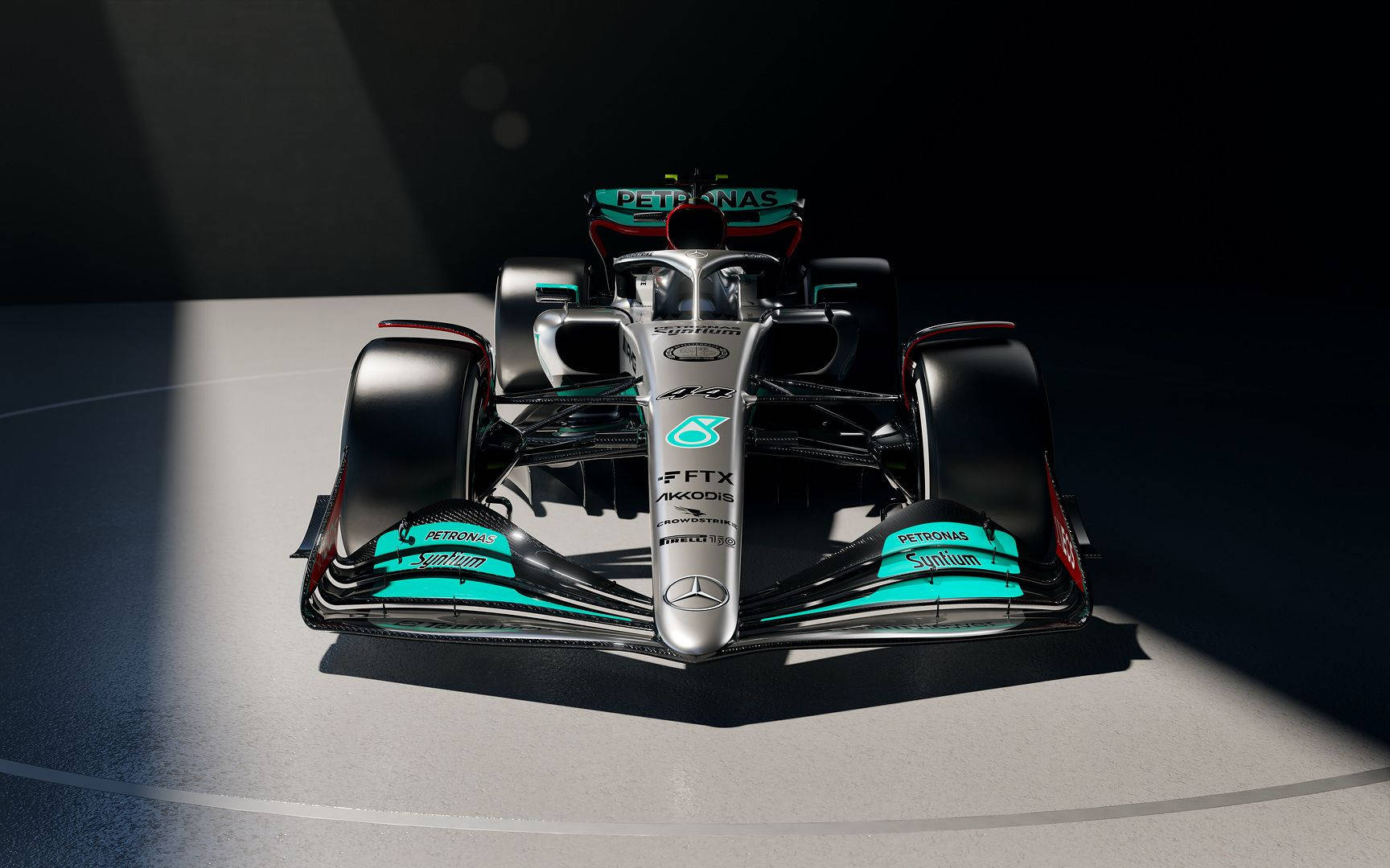 Erlebensie Ihr Formel-1-rennerlebnis Überall Mit Dem Mercedes-f1-themen-iphone. Wallpaper
