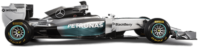 Mercedes F1 Racecar Side View PNG