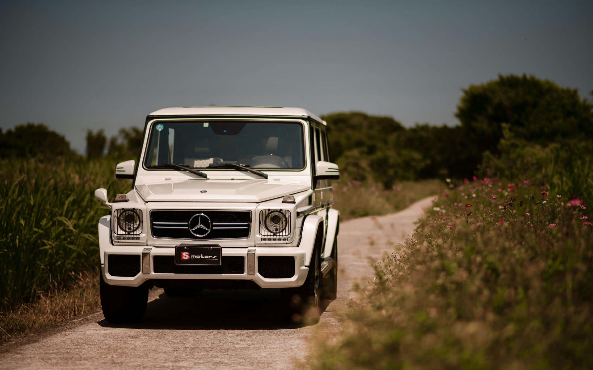 Mercedes G63 On Country Road Wallpaper