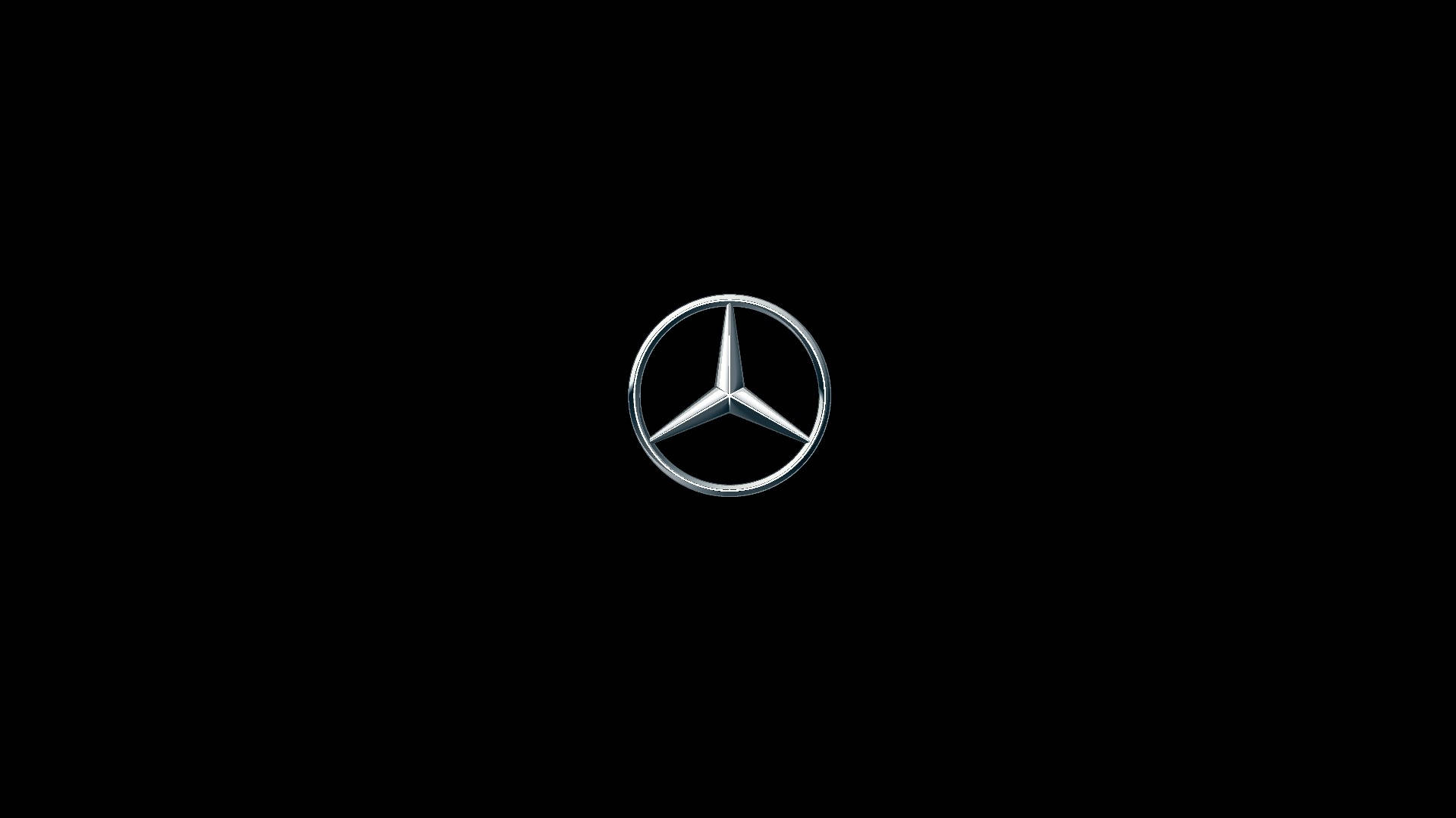 Mercedes Logo In Solid Black Wallpaper