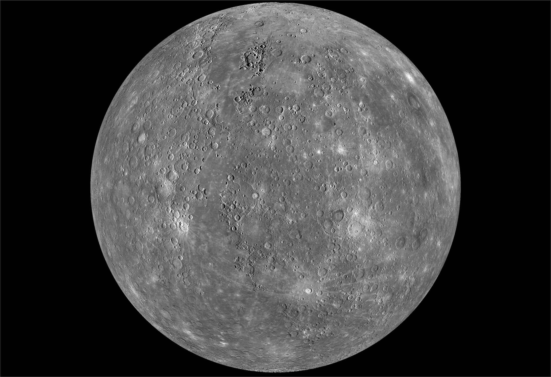 A photograph of the planet Mercury in space