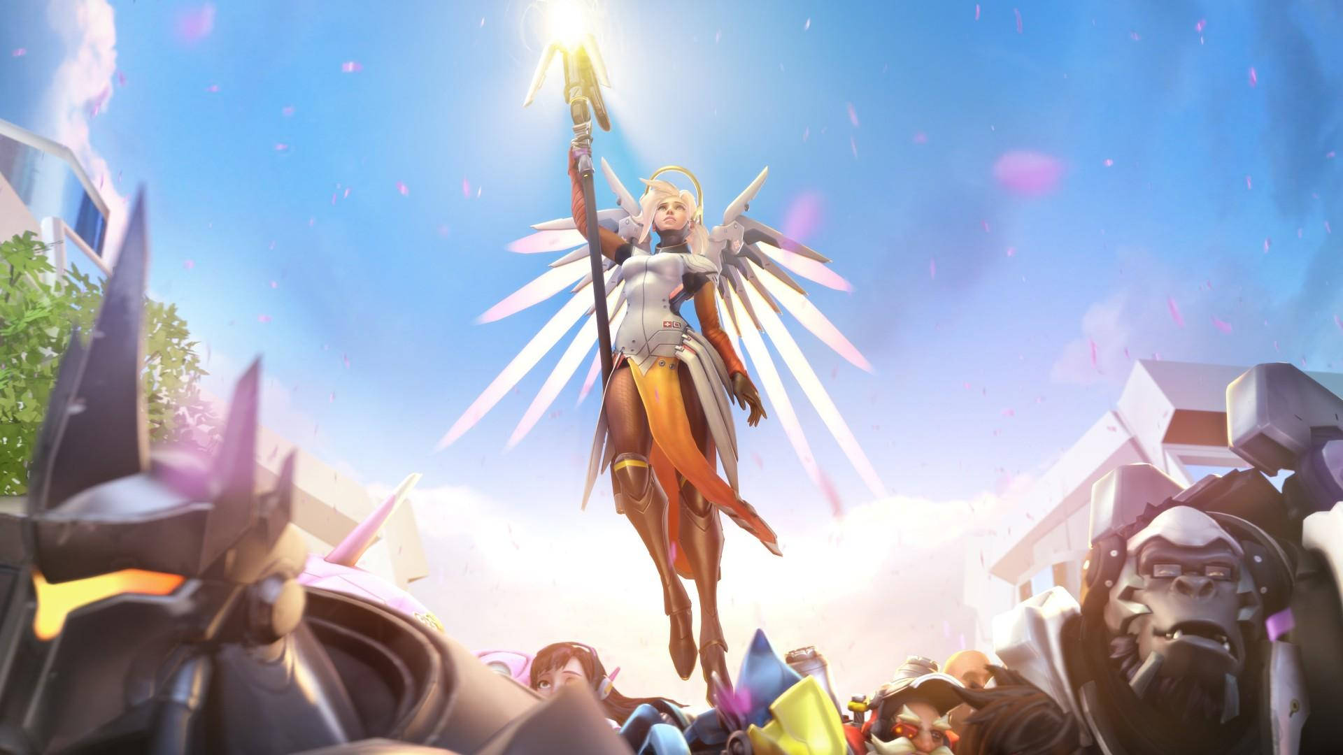 Mercy Female Character From Overwatch 2 Wallpaper