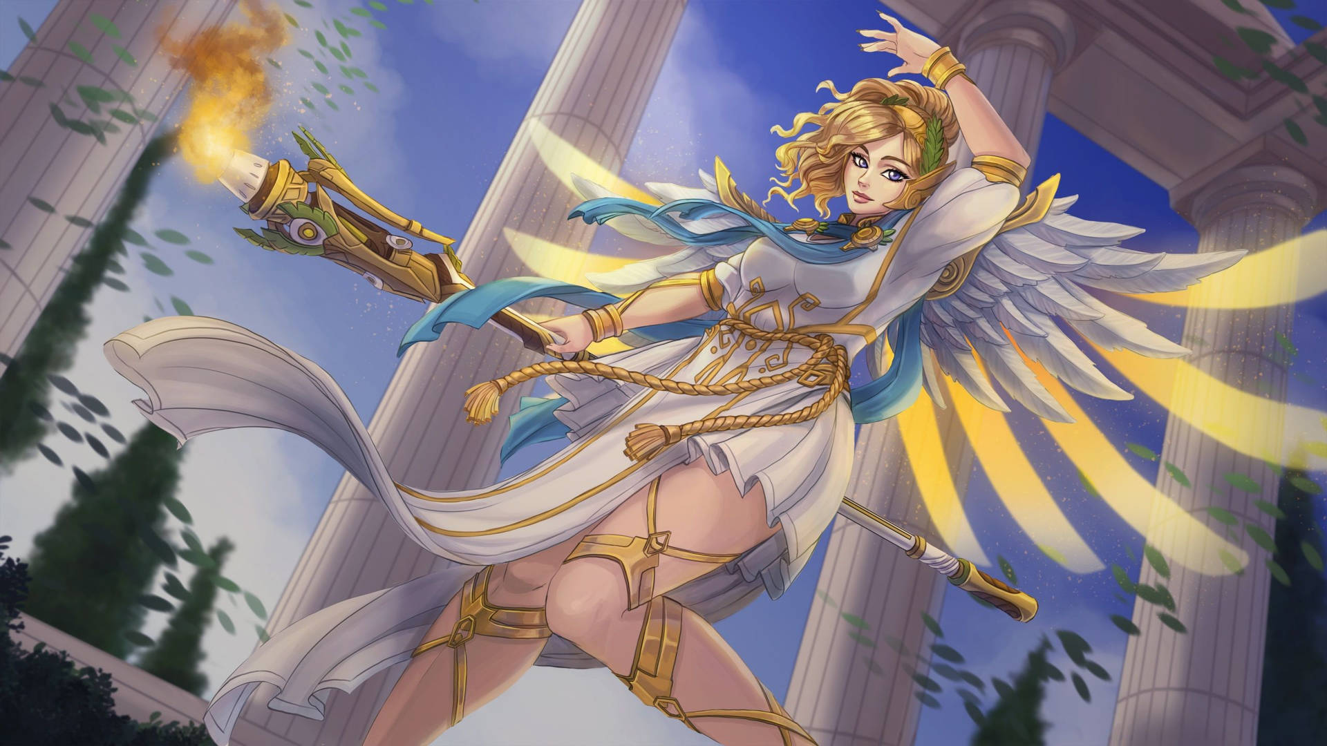 Explore the world with Mercy, the goddess of compassion. Wallpaper