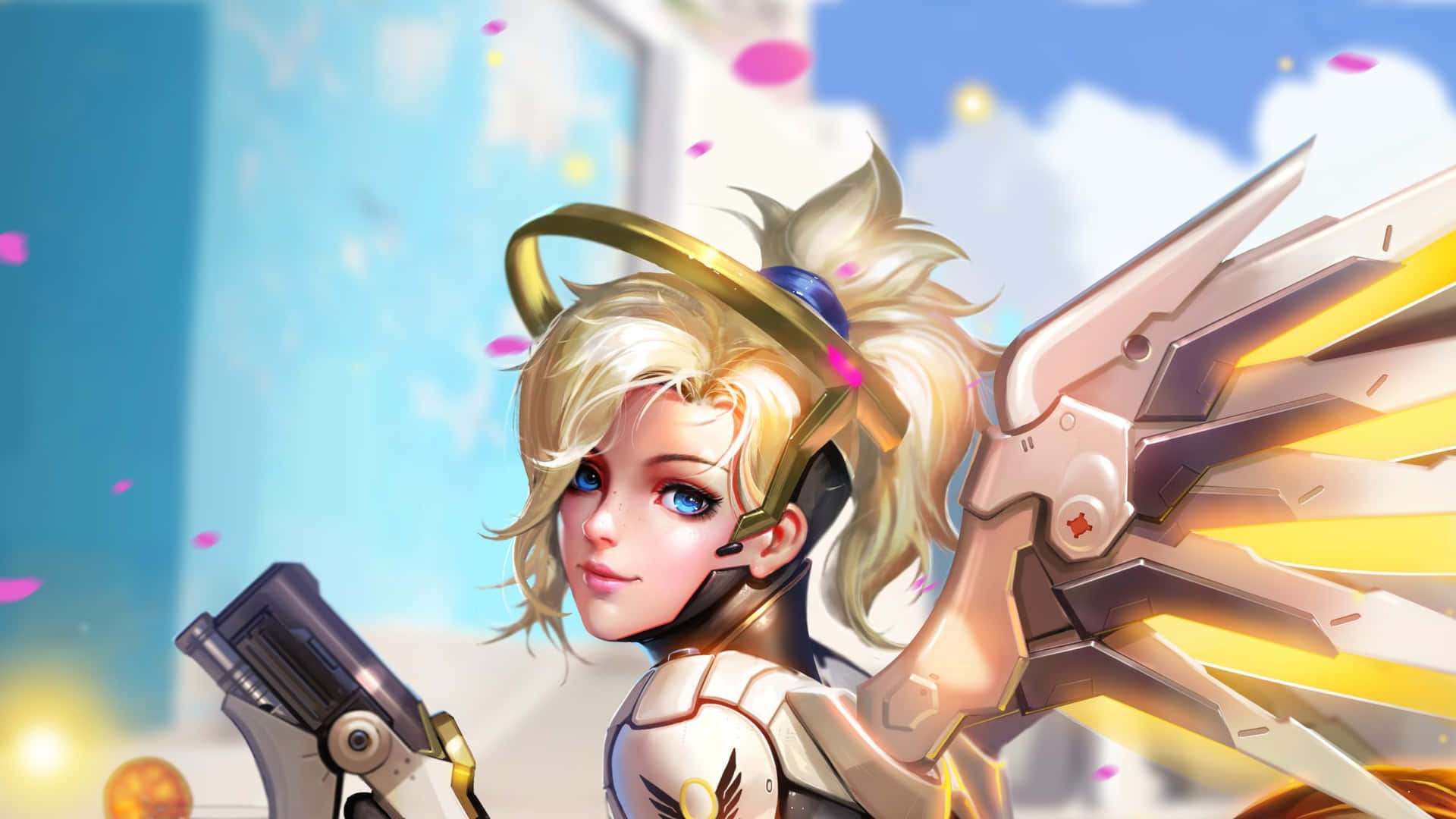 Mercy Helps Keep Your Character Alive in Overwatch! Wallpaper