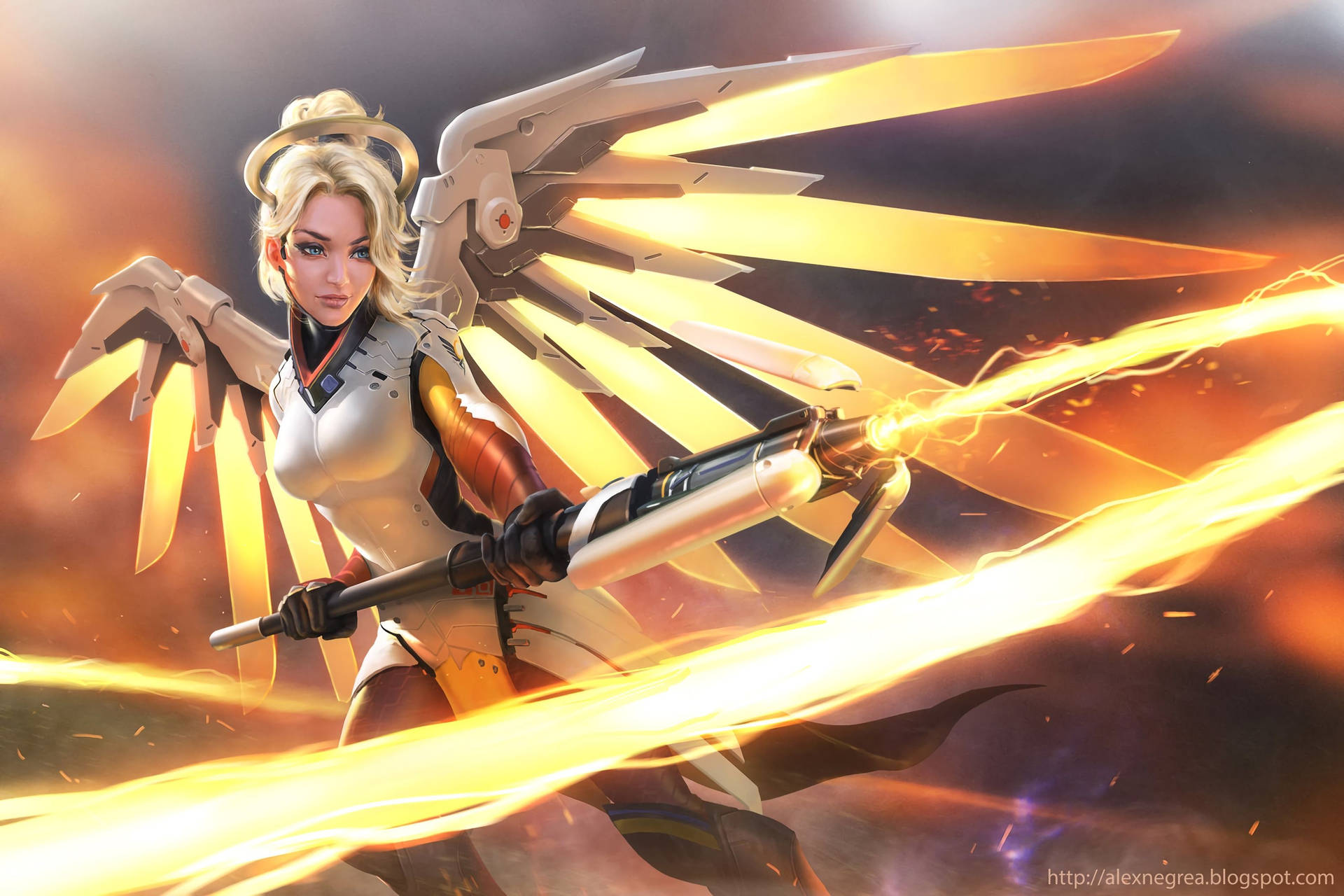 Mercy Unleashes Her Ultimate Weapon Wallpaper