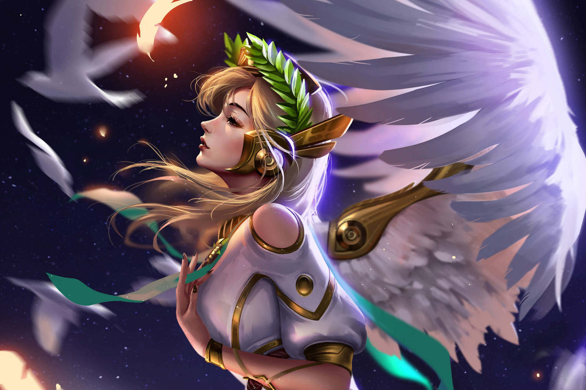 Mercy With Angel Wings Background