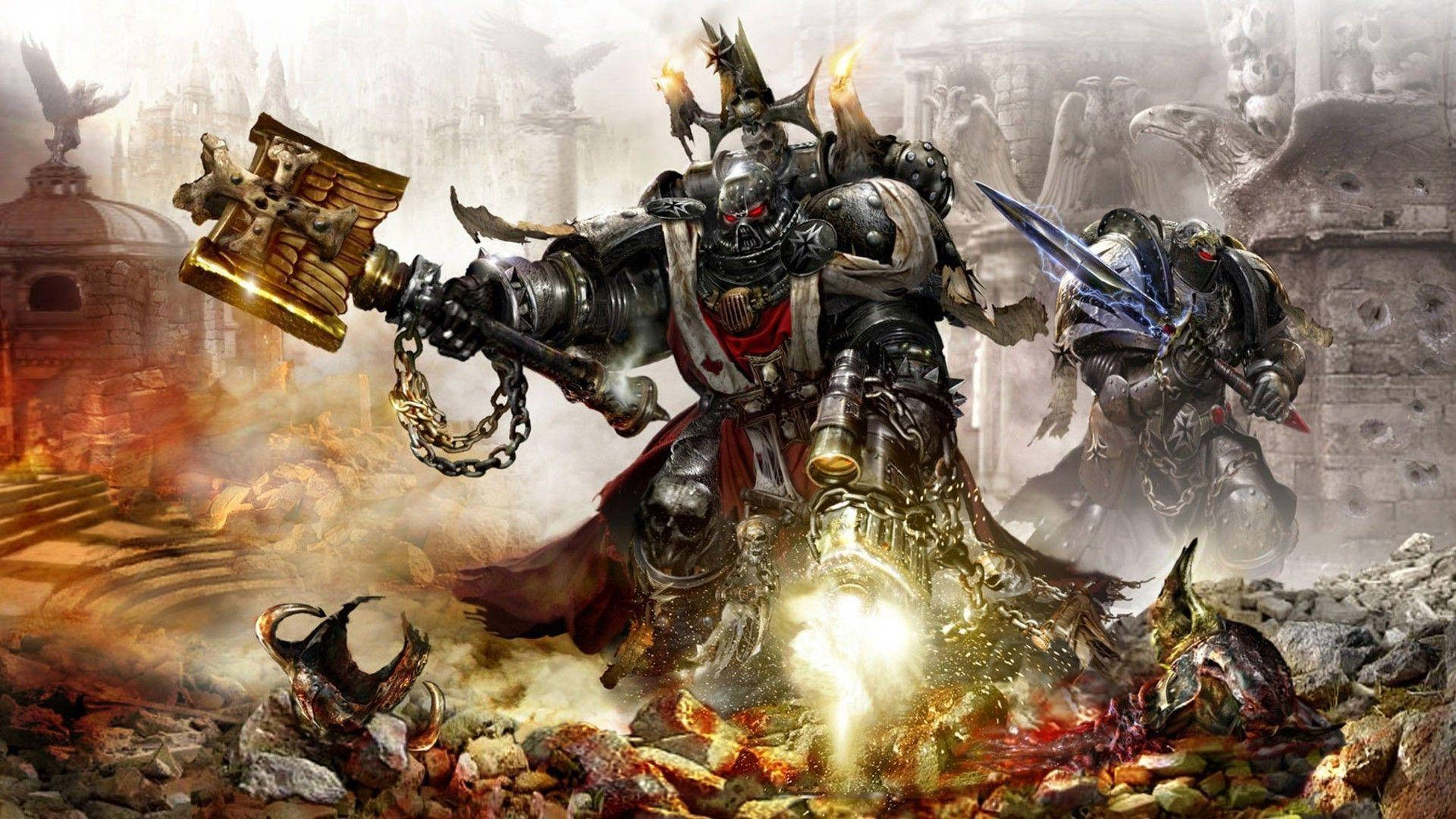 Merekgrimaldus Luchando En Warhammer 40k Hd Fondo de pantalla