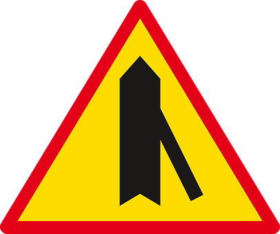 Merge Lane Road Sign PNG