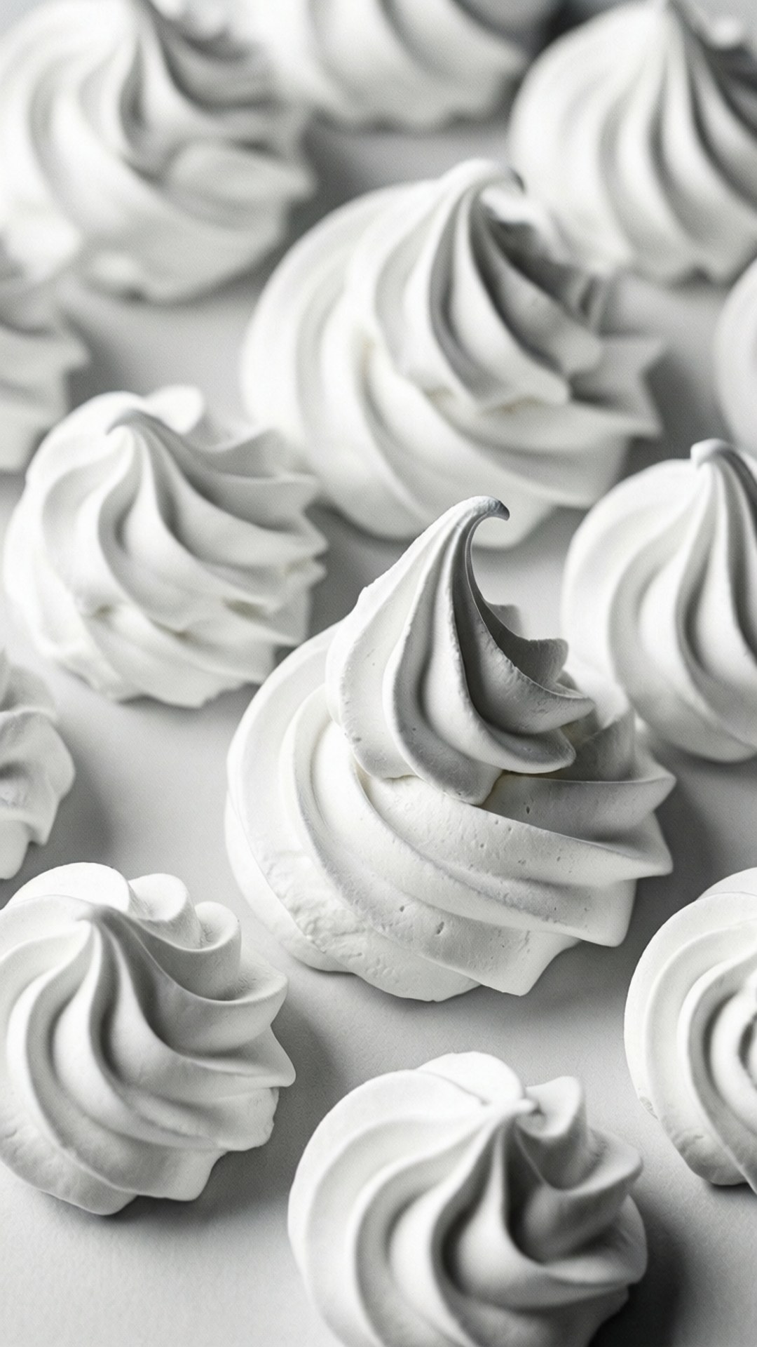 Pusaran meringue monokrom abstrak.