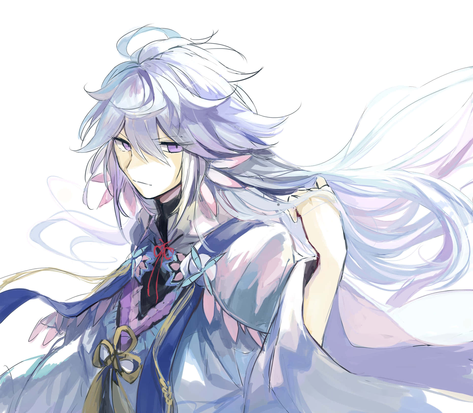 Merlin Casting A Spell In Fate Grand Order. Wallpaper