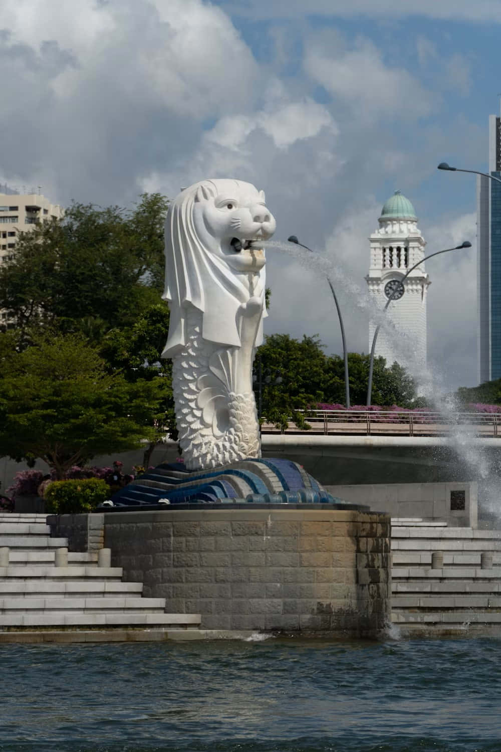 Merlion Statue Singapore Waterfront Wallpaper