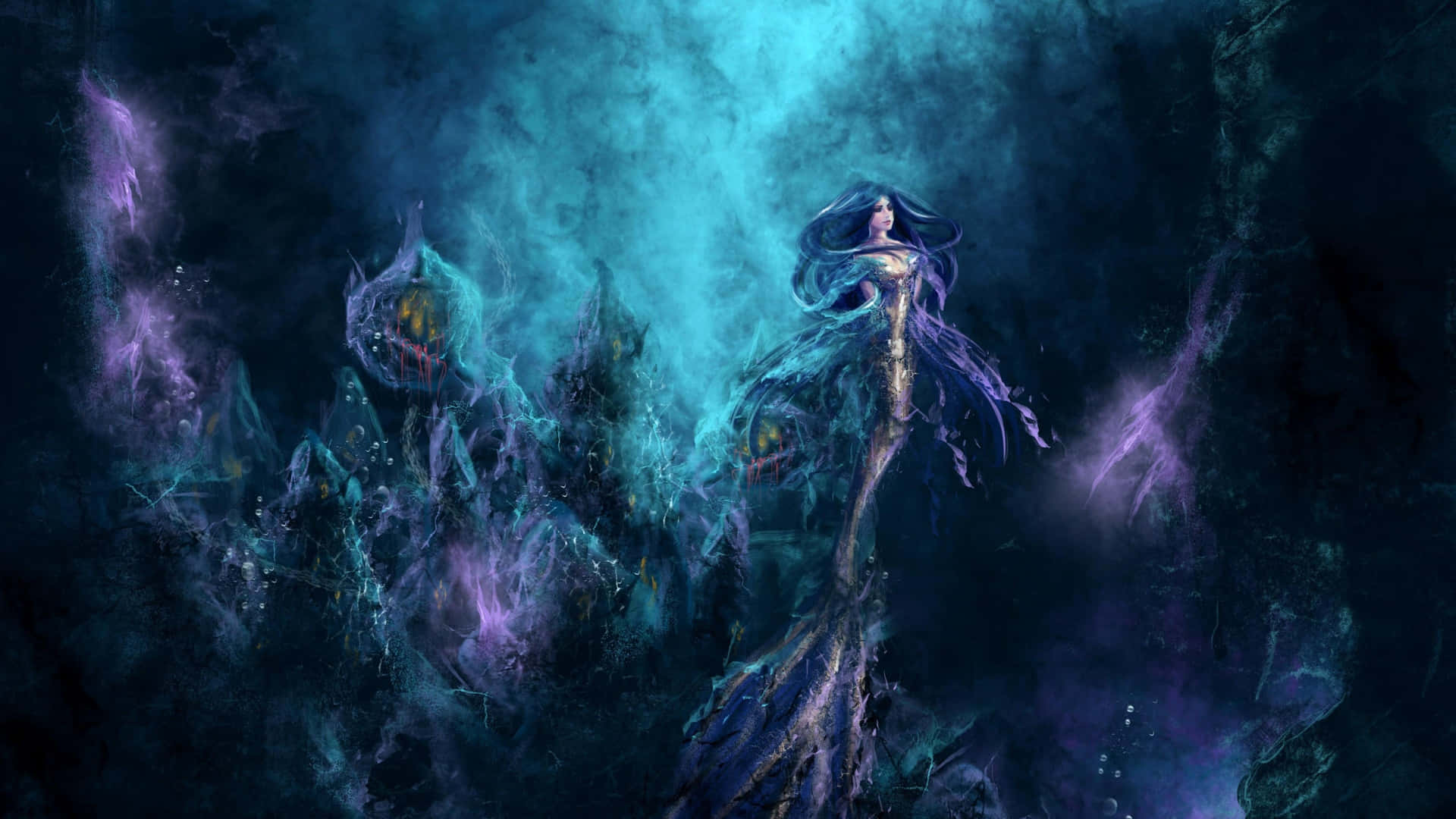 Mermaid Enchantress Dark Aesthetic Color Picture