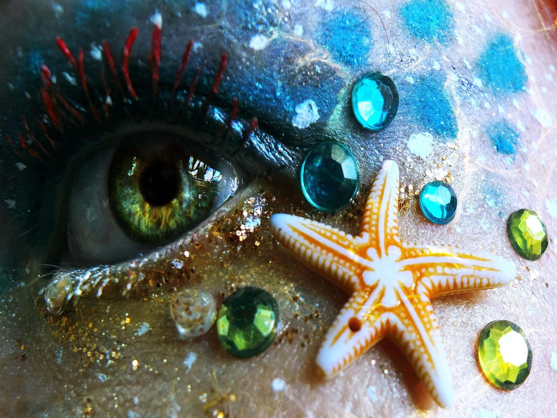 Meerjungfraufarbbild Augen-make-up
