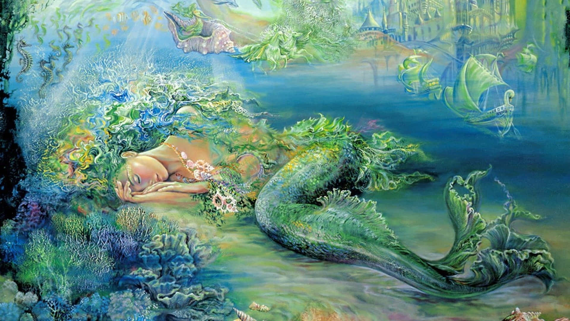 swimming Havfrue Farve Billede Atlantis Drømme