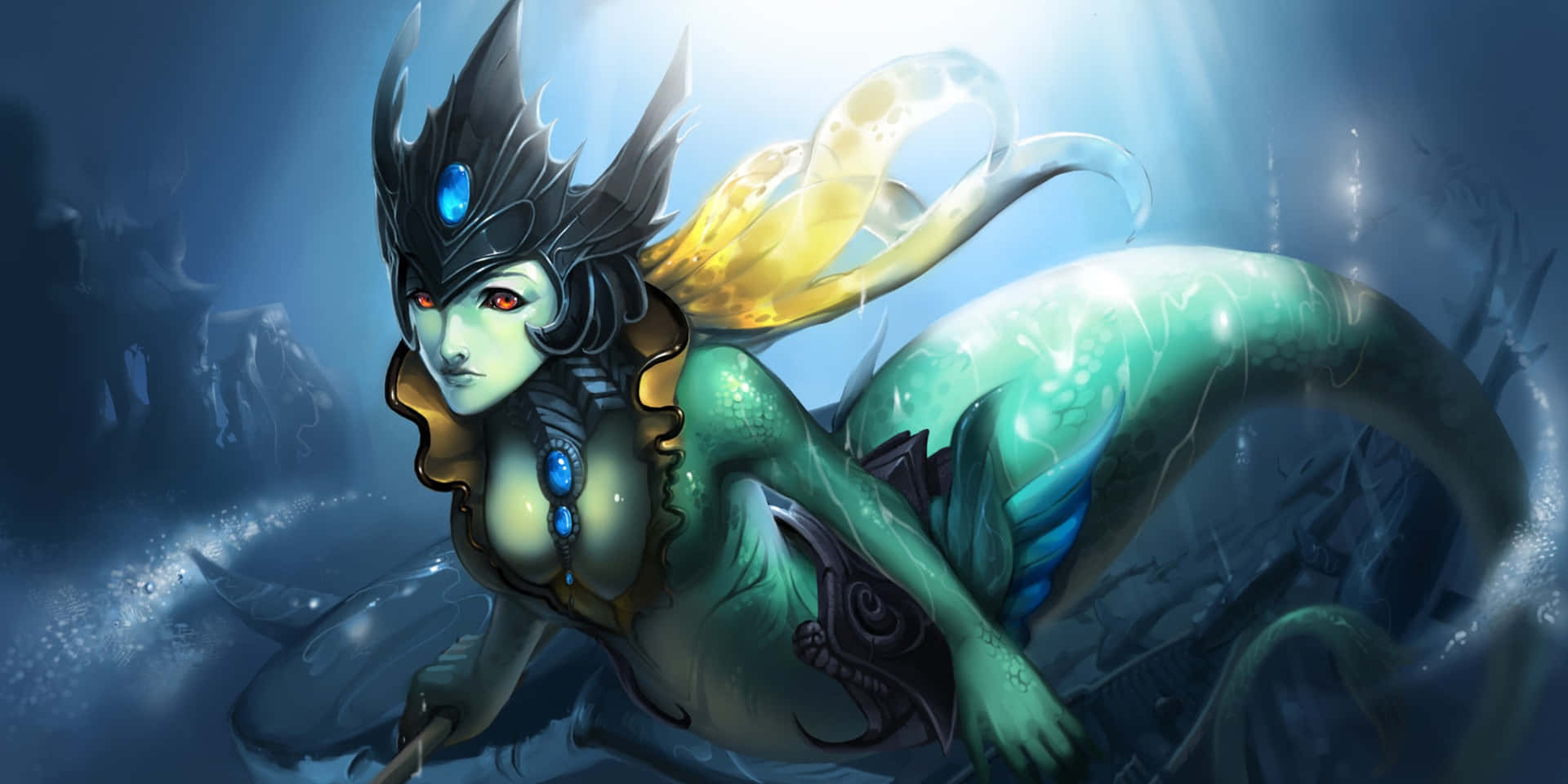 Namimeerjungfrau Unterwasser-farb-bild League Of Legends.