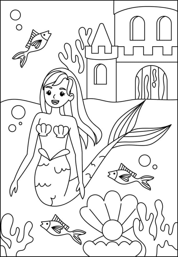 Have Fun Coloring This Enchanting Mermaid