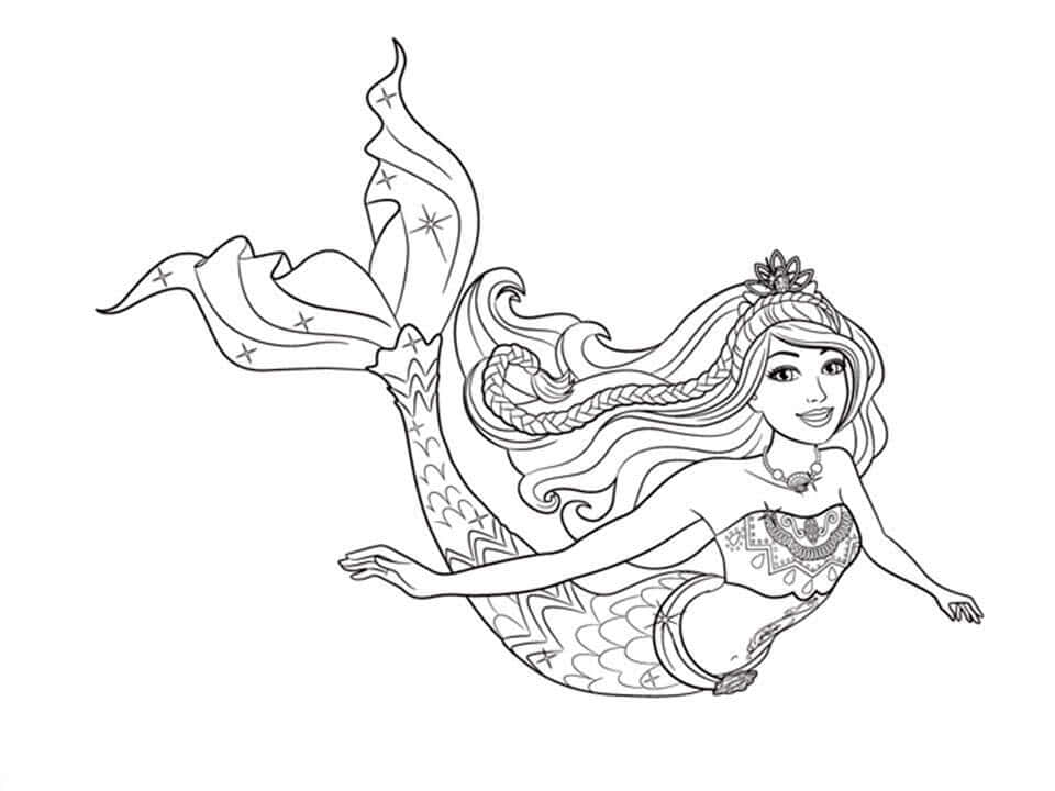 realistic mermaid coloring pages for adults