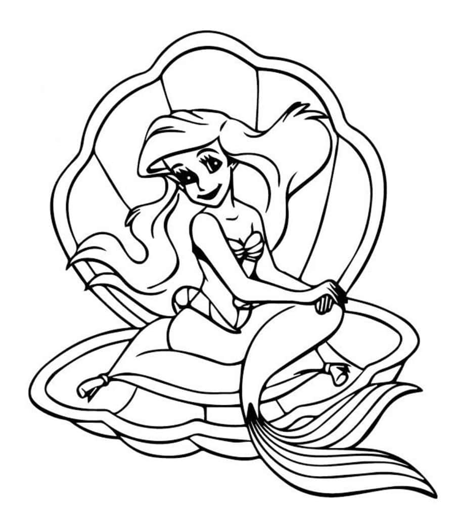 Enjoy coloring the beautiful mermaid and explore the magical underwater world!