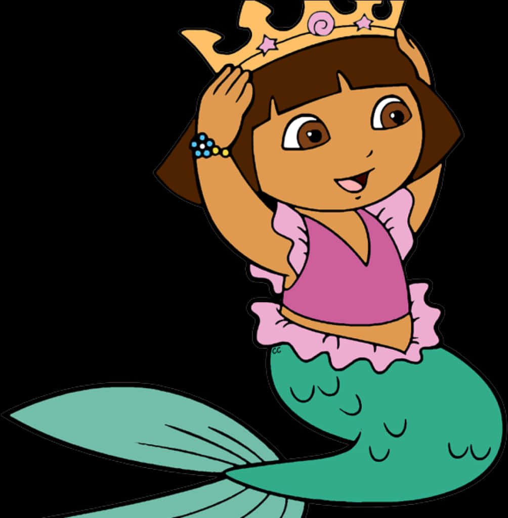 Mermaid Dora Cartoon Character PNG