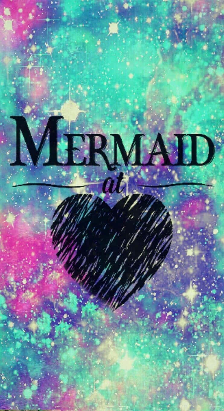 Mermaid Glitter At Heart With Colorful Sparkles Wallpaper