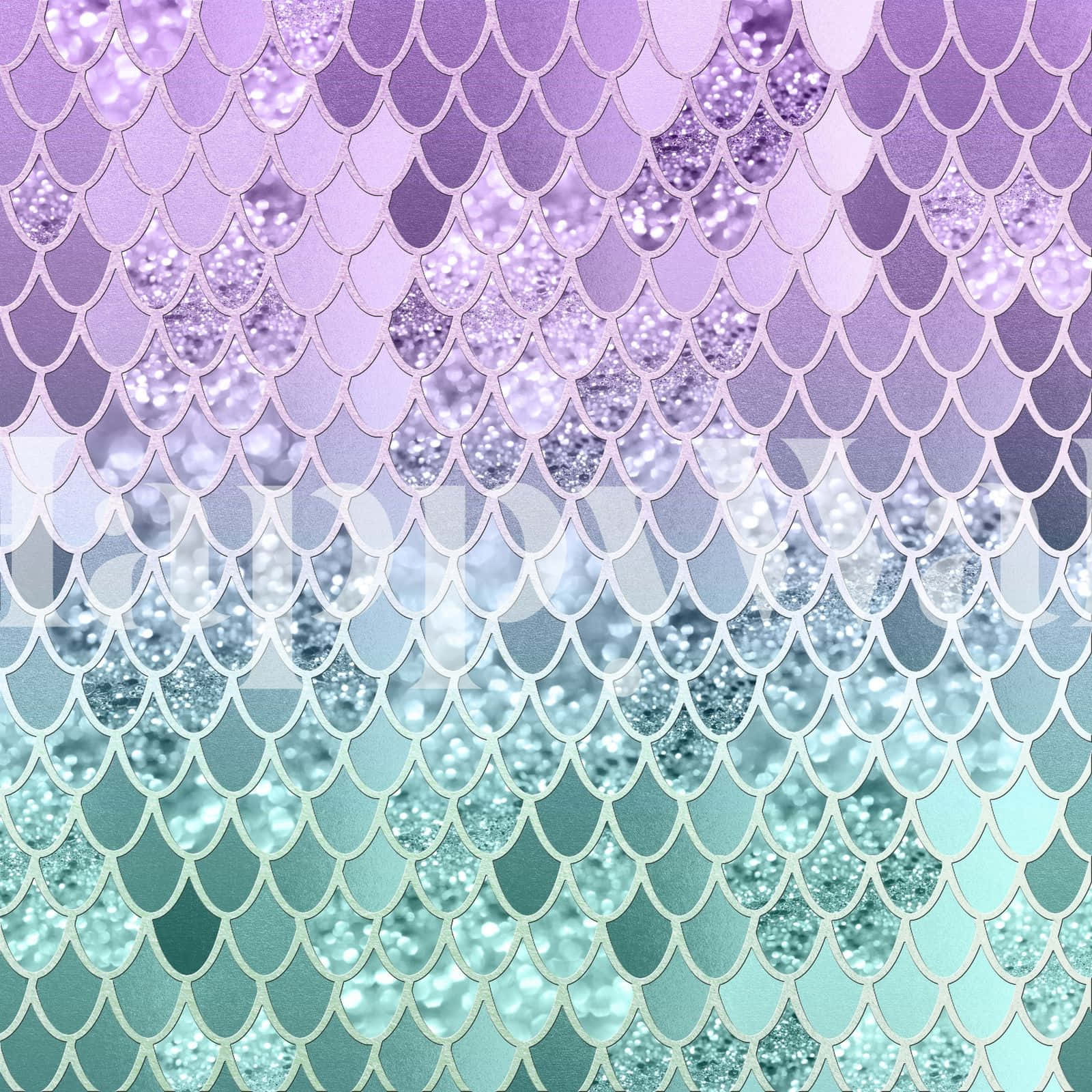 Mermaid Scales Background In Purple And Turquoise Wallpaper