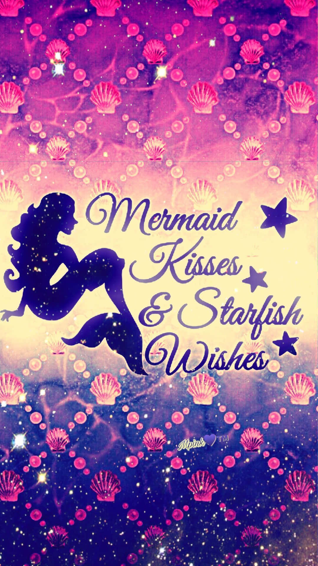 Mermaid Glitter Kisses And Starfish Wishes Wallpaper