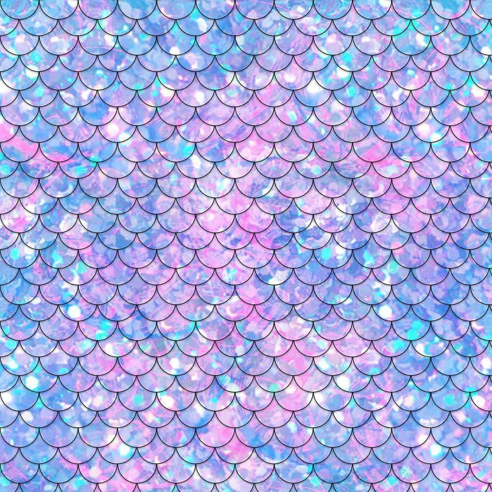 Shimmering Mermaid Glitters Scallop Pattern Wallpaper