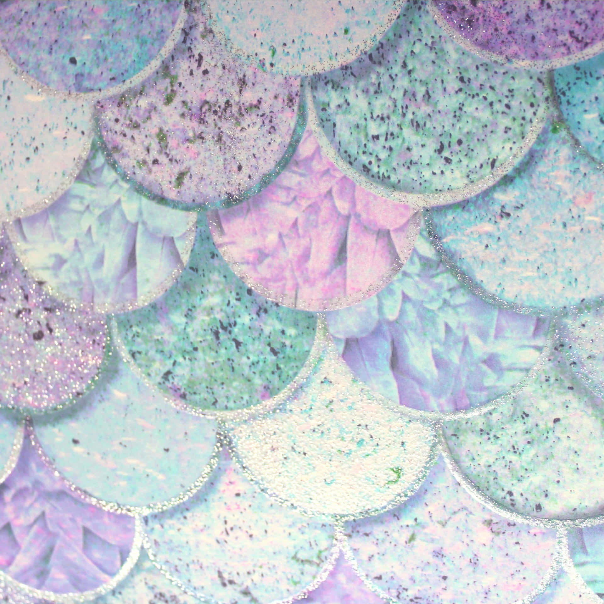 Mermaid Glitters Scallop Patterns Close Up Shot Wallpaper