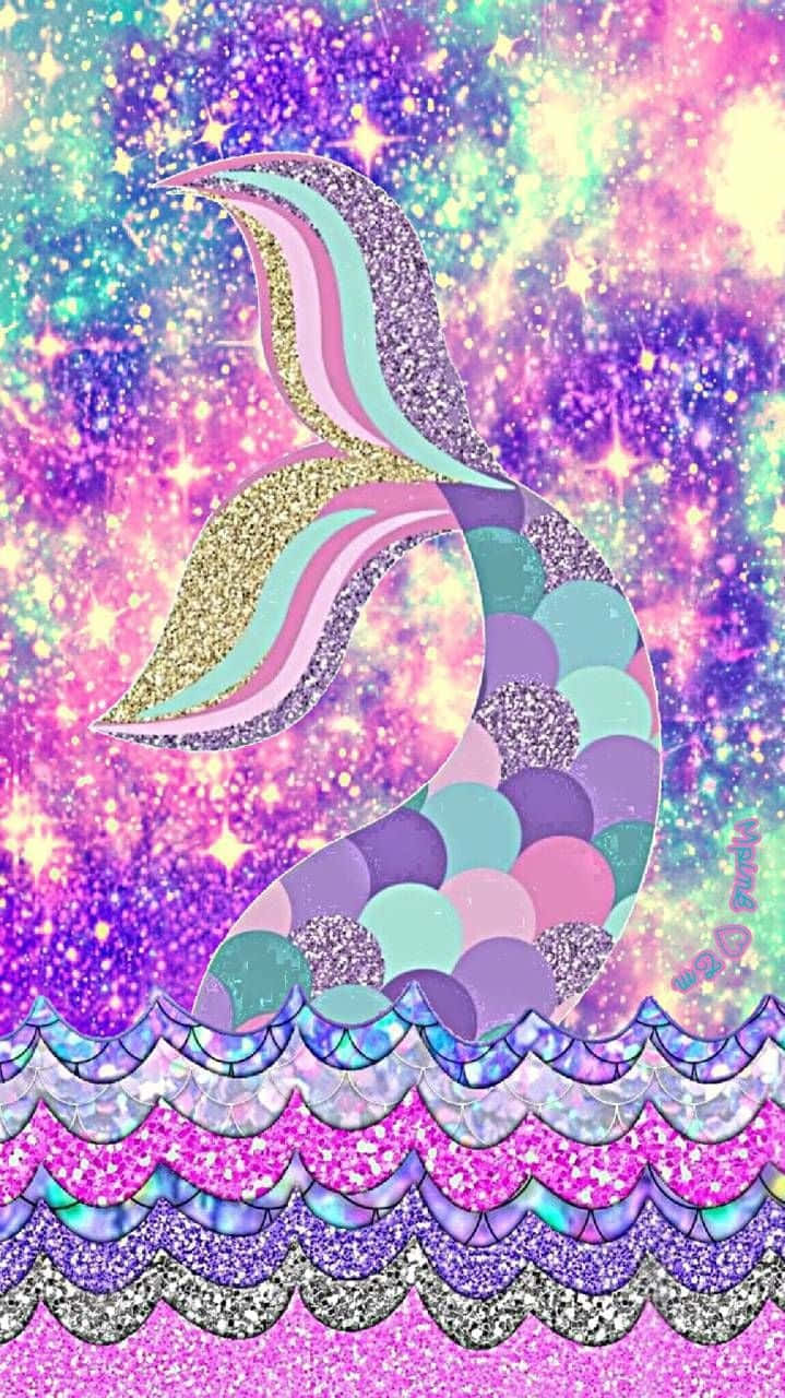 Tail And Sea Mermaid Glitters Wallpaper