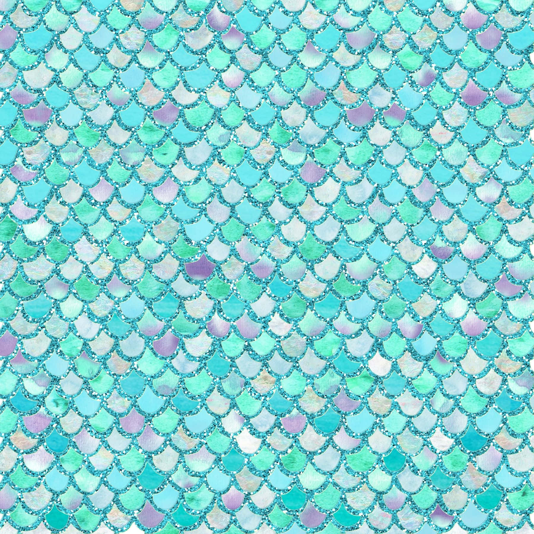 Cute And Sparkly Mermaid Glitters Wallpaper