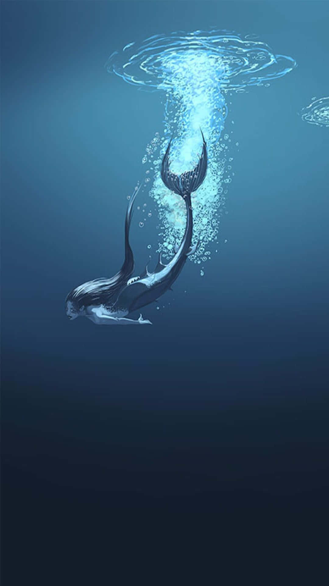 Mermaid In The Vast Ocean Wallpaper