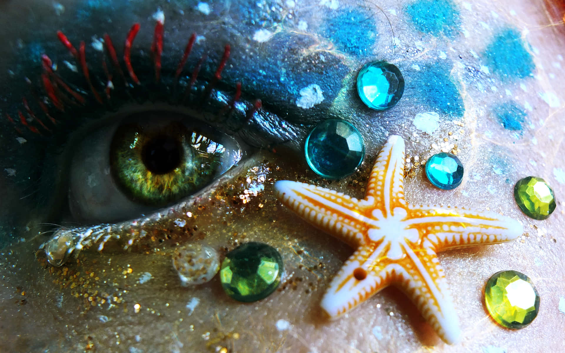Mermaid Inspired Eye Makeup Wallpaper