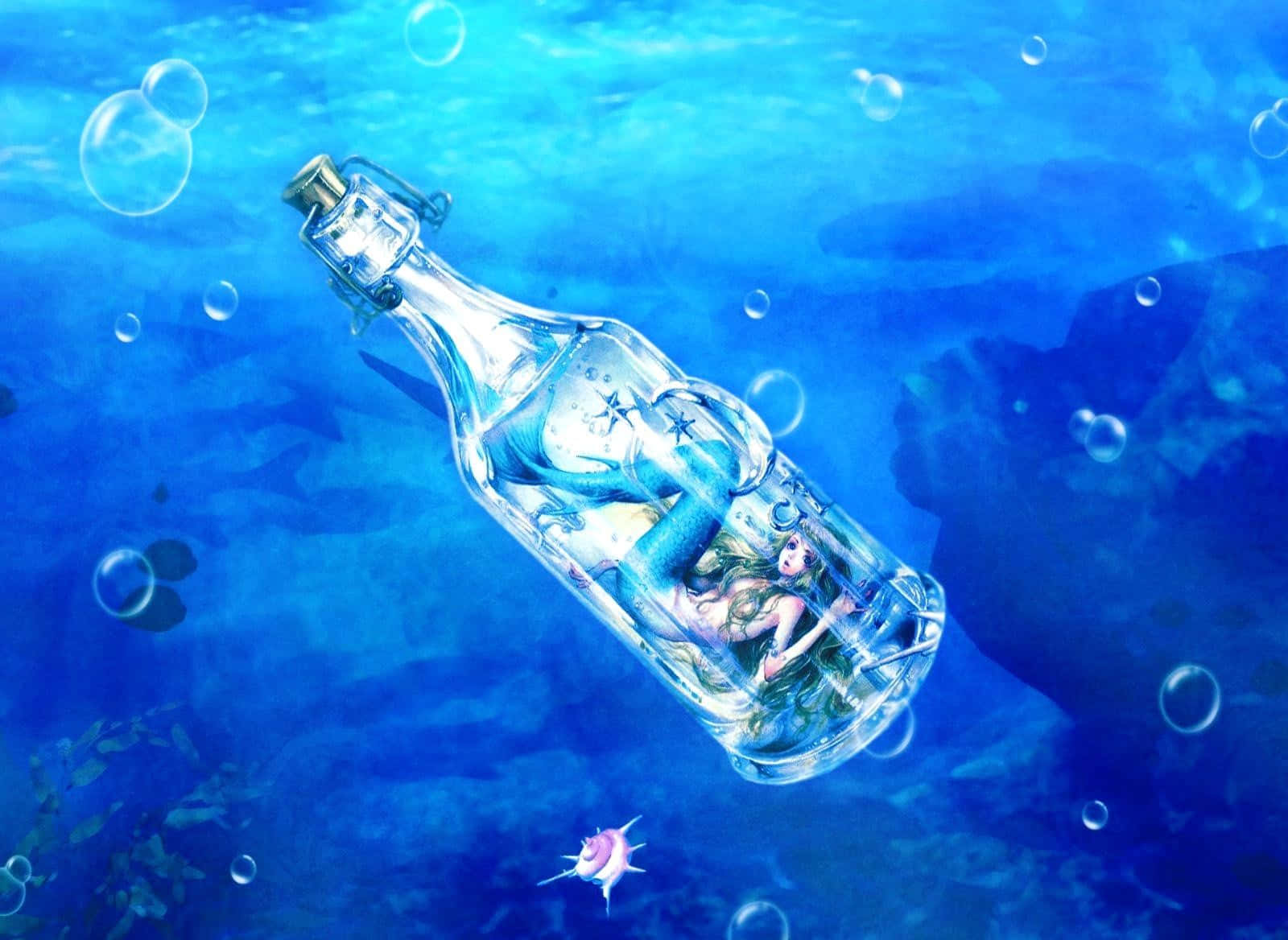 Immaginedi Una Sirena In Una Bottiglia