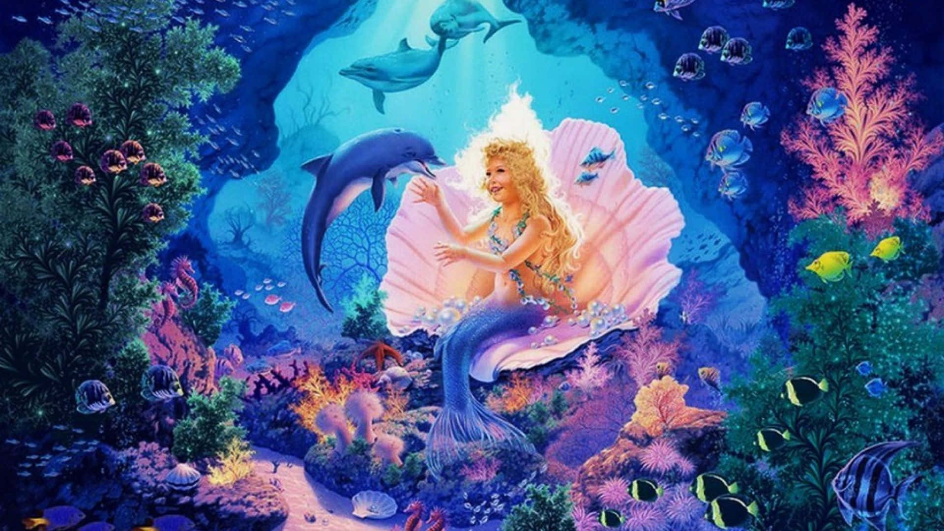 Mermaid And Dolphin Picture