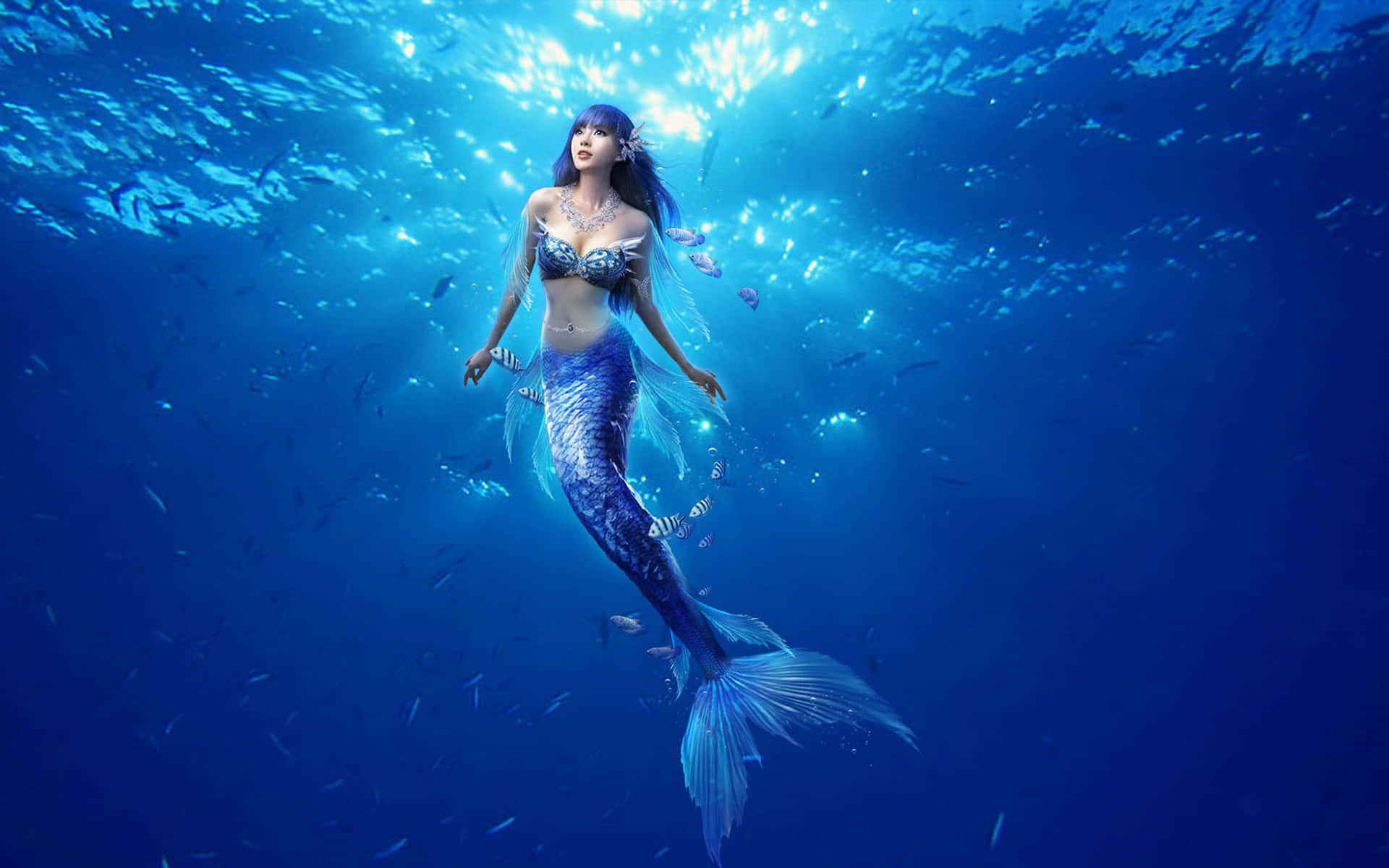 Ästhetischesbild Einer Blauen Meerjungfrau