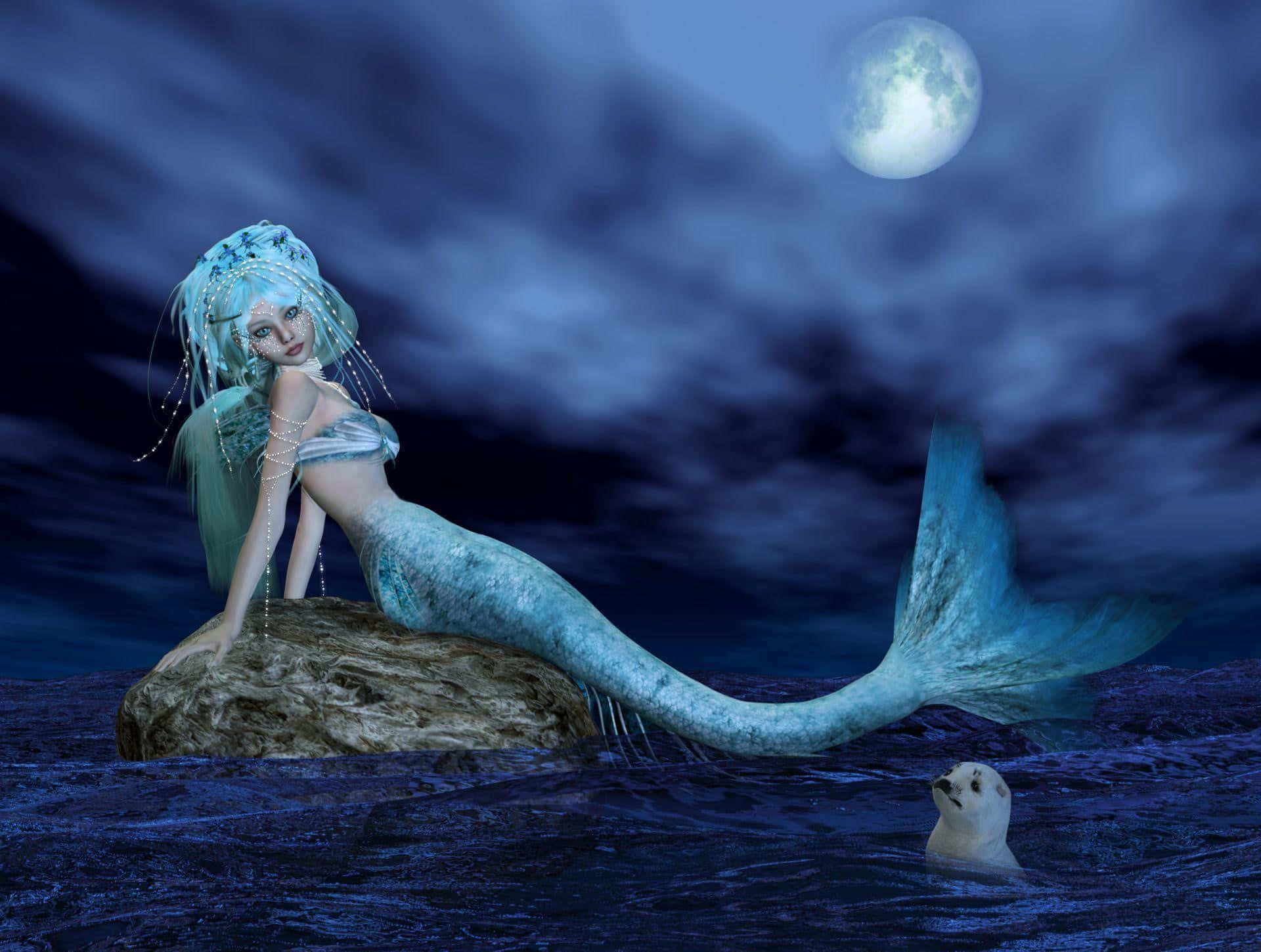 Blauesmeerjungfrauenbild