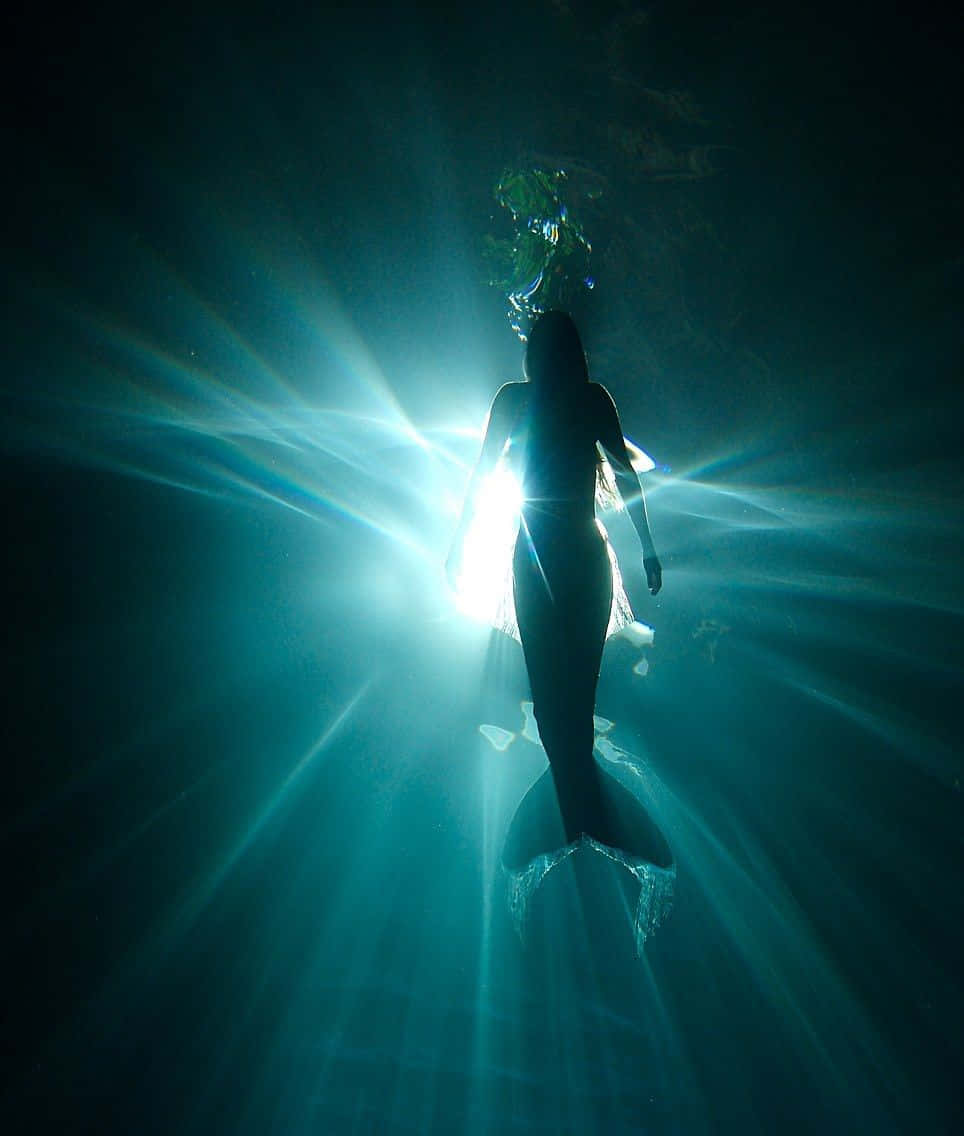 Immaginein Silhouette Di Una Sirena Reale