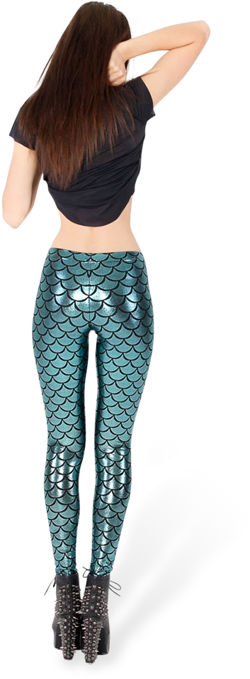 Mermaid Scale Leggings Fashion PNG