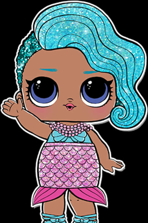 Download Mermaid Themed L O L Doll Illustration | Wallpapers.com